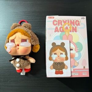 authentic pop mart crybaby crying again bear - love makes us cry
